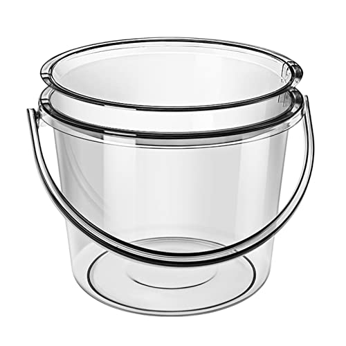 Milageto Water Bucket with Lid, Cleaning Bucket for Household Use, Portable with Handle Water Pail, Laundry Bucket for Car Washing, Outdoor, Gardening, Clear