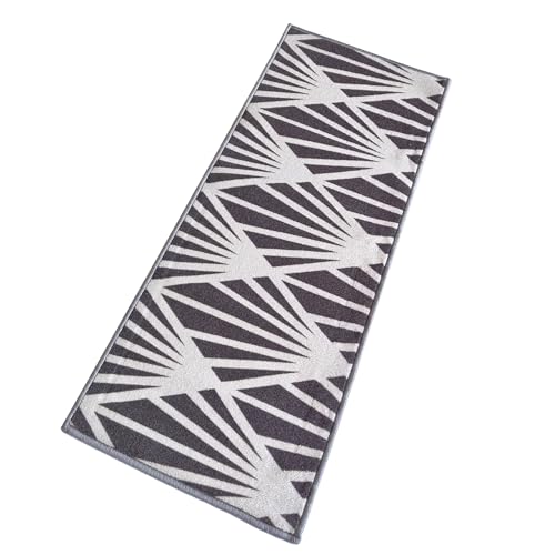 Image of Matz&More Pattern Mohawk Runner Mat | 50x120 CM | Grey | Nylon Tufted Gel Baking Anti-Slip | Doormat for Home Entrance, Kitchen & Bedroom