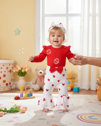 Image of Renotemy Newborn Infant Baby Girl Clothes Summer Outfits Infant Romper Pants Cute Toddler Girl Clothes Gift Set