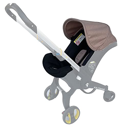 Image of Changing Washing Kit,Canopy Sunshade Cover,Compatible with Car Seat Doona Strollers (Beige&Black)
