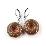 MATERIAL/ GRÖSSE/ FARBE: Klapp-Verschluss vollständig aus Edelstahl, Donut aus Kunststoff gefertigt, Größe eines Ohrhänger (inkl. Verschluss): Länge ca. 4 Zentimeter, Breite Donut ca. 2 Zentimeter