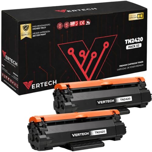 Vertech TN2420 Cartuchos de Tóner Compatible | para Brother DCP L2510D L2530DW L2550DN HL L2310D L2350DW L2370DN L2375DW MFC L2710DN L2710DW L2730DW L2750DW | Pack 2