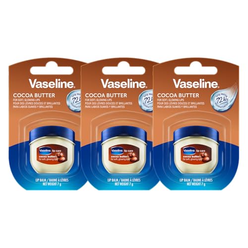 Vaseline Lip Therapy 7G Cocoa Butter, bálsamo labial nutritivo para una hidratación óptima, 3x7g (Cocoa Butter (Pack de 3))