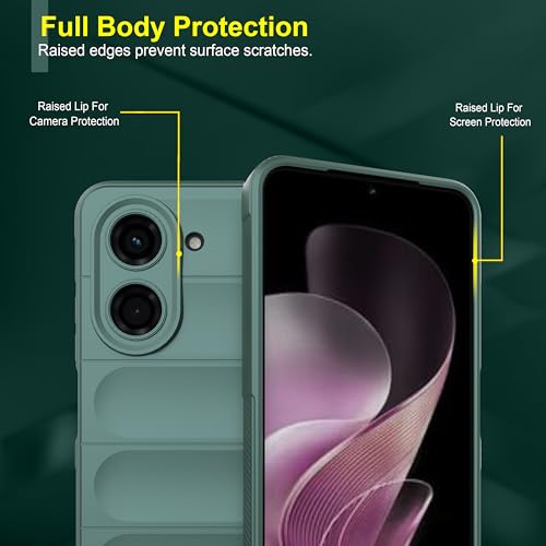 Image of Zapcase Back Case Cover for Poco C71 | Compatible for Poco C71 Back Cover | Liquid Silicon Magic Case with Camera Protection | Dark Green