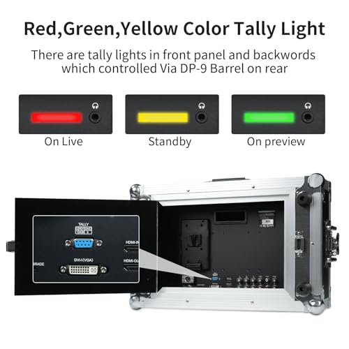 Image of ANDYCINE C173S2 17.3Inch Broadcast LCD Director Built in Aluminum Case 1920x1080 4K HDMI 3G-SDI Input and Output Broadcast Production Monitor,Desktop Director's Monitor with YPbPr, Video