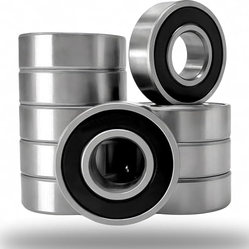 10 PCS 6207-2RS Double Rubber Seal Deep Groove Ball Bearings 35x72x17 mm, Pre-Lubricated and Stable Performance and Cost Effective Bearings (6207 RS)