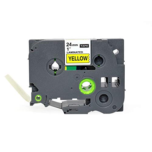 Fita para Rotulador Eletrônico 24mm x 8m Amarelo/Preto Marca X-Full Referência TZc-651 TZe-651 TZ-65