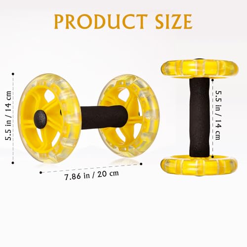 Rodillo abdominal doble Abaodam ligero y portátil para ejercicio físico 2