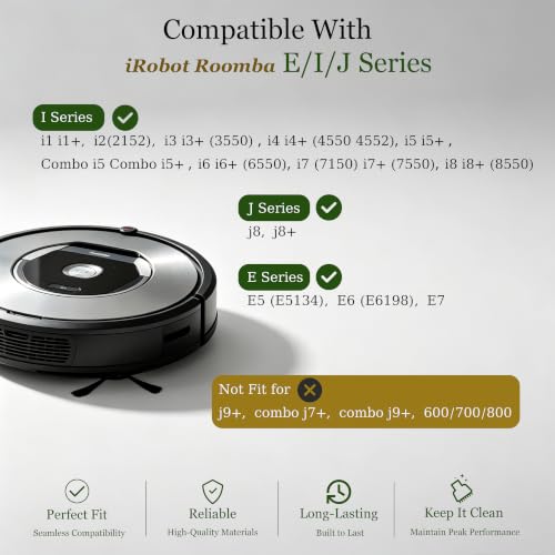 Image of 22 Replacement Parts for iRobot Roomba i7 i7+ i3 i3+ i4 i4+ i5 i5+ i6 i6+ | for E /i /j Series,2 Set Rubber Brushes, 6 Filters, 6 Side Brushes, 6 Bags. Scratch-Resistant, Matches Original Performance