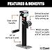 CURT 28354 Weld-On Pipe-Mount Swivel Trailer Jack, 5,000 lbs. Support Capacity, 10 Inches Vertical Travel