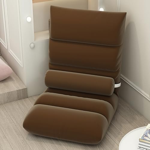 Regulowane krzesło podłogowe, do medytacji i gier, wygodna lniana składana sofa z 5 pozycjami do czytania, do spania, ergonomiczne siedzisko wypoczynkowe