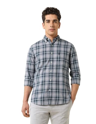 Image of U.S. POLO ASSN. Men's Pure Cotton Regular Fit Grid Tattersall Checked Shirt