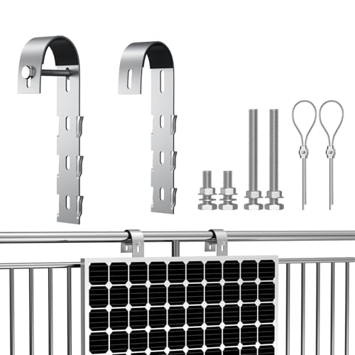 Bateria Power Suportes de montagem de painel solar para varanda, suporte de painel solar para grades