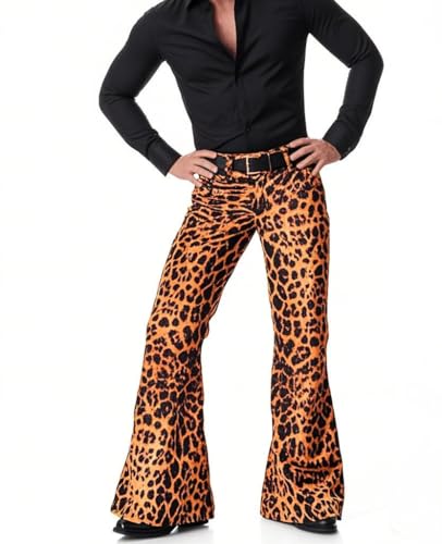 Image of Men's Velvet Relaxed Vintage 60s 70s Bell Bottom Stretch Fit Classic Comfort Flared Flares Retro Leg Disco Pants