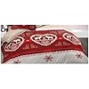 Parure De Draps 4 Pièces Alpes Blanc - Coton Chalet Winter Rouge Pour Lit 160x200 Cm - Drap Housse, Drap Plat, 2 Taies