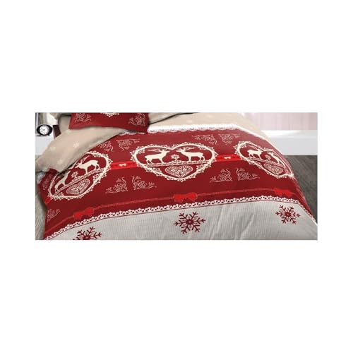 Housse de couette chalet winter 260x240 en coton d'exception