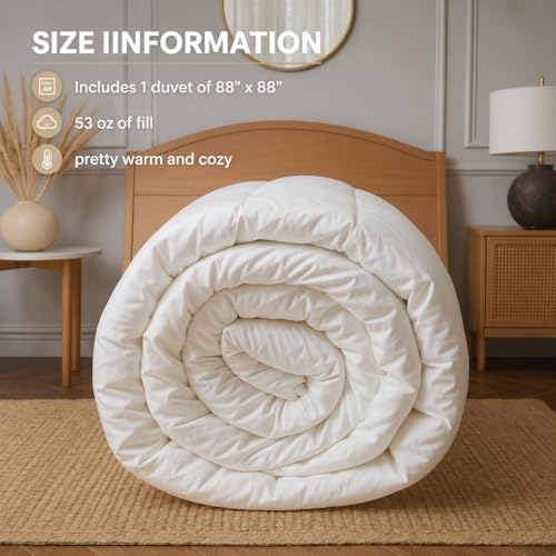 Image of Luxury Hotel Collection Cotton Comforter | All-Season Lightweight Quilt for Hot Sleepers | Plush, Breathable & Box-Stitched (Twin /Twin XL) White