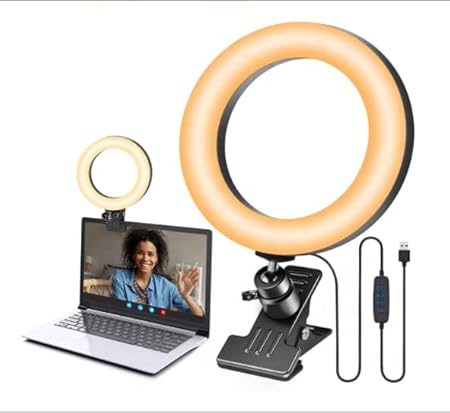 IMAGINEA 6 Inch Video Conference LED Ring Light, 3 Light Modes and 10 Brightness Level for Photography Makeup Selfie YouTube Video Live Streaming Desktop Mini USB Camera (6 Inch Ring Light)