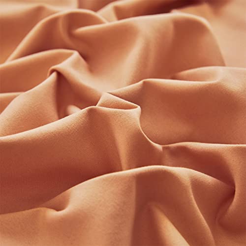 Pureant Peach Comforter Sets King Women Girls Grapefruit Color Bedding Comforters Cotton Luxurious Light Orange Aesthetic Quilts Adults Teens Solid Coral Pink Modern Dorm Bed Pure Peach Bed Blankets #TOP4