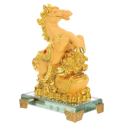 Statuette cheval debout dorée sculpture moderne objet collection - 2
