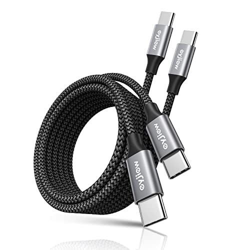 eyjiew Long USB C to USB C Cable 12 FT 2-Pack 60W PD Type C to C Cord Fast Charging Braided for iPhone 17 16 15 Pro Max for MacBook/iPad for Galaxy S25 S24 S23 S22 S21 S20 Ultra