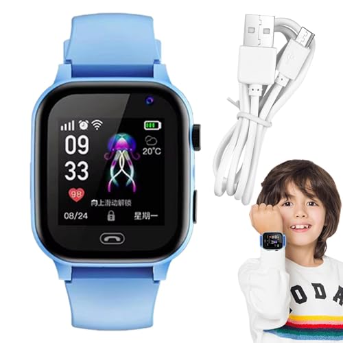 Teléfono con Reloj Inteligente para Niños, Reloj con Teléfono Celular para Niños | Reloj Inteligente 4g - 4g Embroma Smartwatch con La Batería Recargable, Cámara para Las Muchachas De Los Muchachos