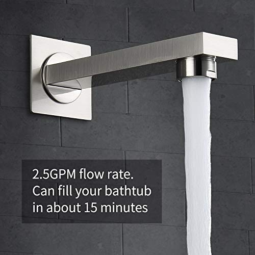 Esnbia Shower System with Tub Spout Shower Faucet Set with 10 Inch Rain Shower Head Wall Mounted Shower Set Brushed Nickel (Contain Shower Faucet Rough-In Valve) - Thumbnail 6