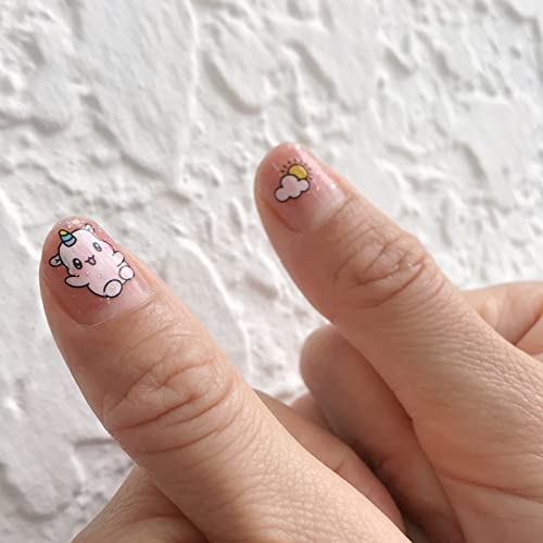 Awysun 1 Piece Cute Rainbow Nail Art Stickers, Lovely Rainbow Nail Decals 3D Self-Adhesive, Rainbow Nail Stickers For Women Girls Kids, Plus 1 Piece Rubber Nail Art Tool Cuticle(Random Color) (Rainbow) #TOP4