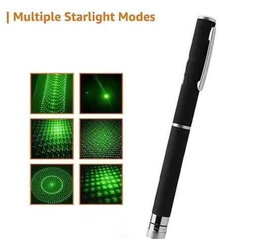 Image of Multipurpose Unique Powerful Green Laser Light Pen | Adjustable Cap | Green Laser Pointer | 2000 Mtrs. Laser Light for Kids |