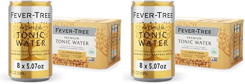 Image of Fever-Tree Tonic Water - Premium Mixer - Refreshing Beverage for Cocktails & Mocktails. Naturally Sourced Ingredients, No Artificial Sweeteners or Colors - 5.1 Fl Oz Cans - Pack of 16