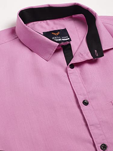 Image of Majestic Man Slim Fit Solid Cotton Blend Formal Shirt for Men