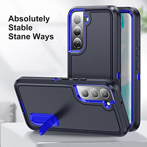 Idweel Galaxy S22 Plus Case With Stand,Blue Galaxy S22 Plus Case For Men, Heavy Duty Protection Shockproof Anti-Scratch Slim Fit Protective Durable Case Hard Cover,Navy Blue #TOP2