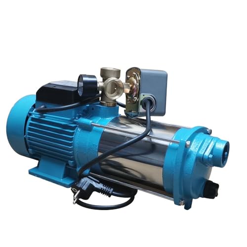 Begoniape Kreiselpumpe Förderhöhe: 98m Ansaughöhe: 8m 4000 L/H Wasserpumpe mit Manometer und Abschaltautomatik Gartenpumpe für Hauswasserwerke, Haus und Garten
