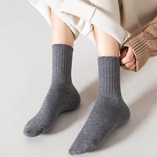 Image of PADFOM Women Thin Cashmere Socks, Soft Socks Women Above Crew Socks 5 Pairs Size 5-9