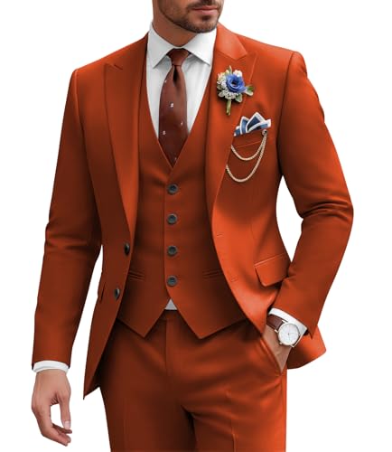 Men's Slim Fit 3 Piece Formal Wedding Suit