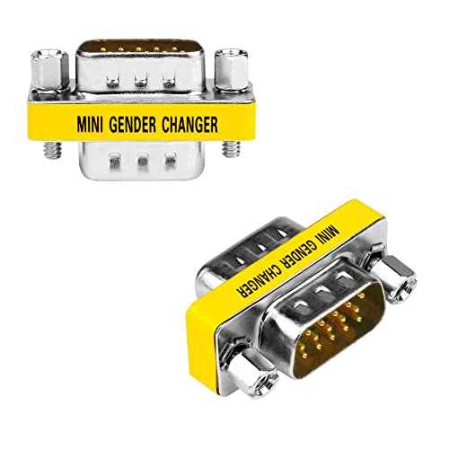 iYueMps 5Pack VGA Gender Changer, HD15 VGA SVGA 15Pin Male to Male Mini Coupler Adapter, Silver with Black - Image 3