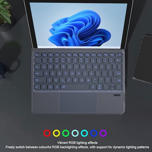 Teclado Bluetooth Jectse con retroiluminación multicolor y touchpad integrado para Go 4 3 2 4
