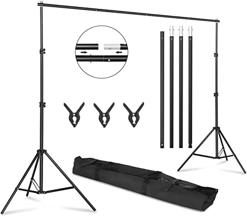 LEADZM Hintergrund Ständer Set 2 x 3m Verstellbarer Hintergrund Hintergrundständer Stützsystem Ständer mit Tragetasche für Porträt Produkt...
