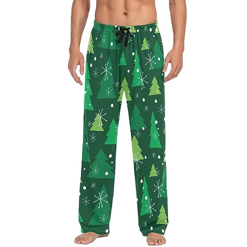 Christmas Tree Snowflakes Pajama Pants Winter Forest Lounge Sleepwear PJs Men's Pajama Bottoms Sleep Pants L