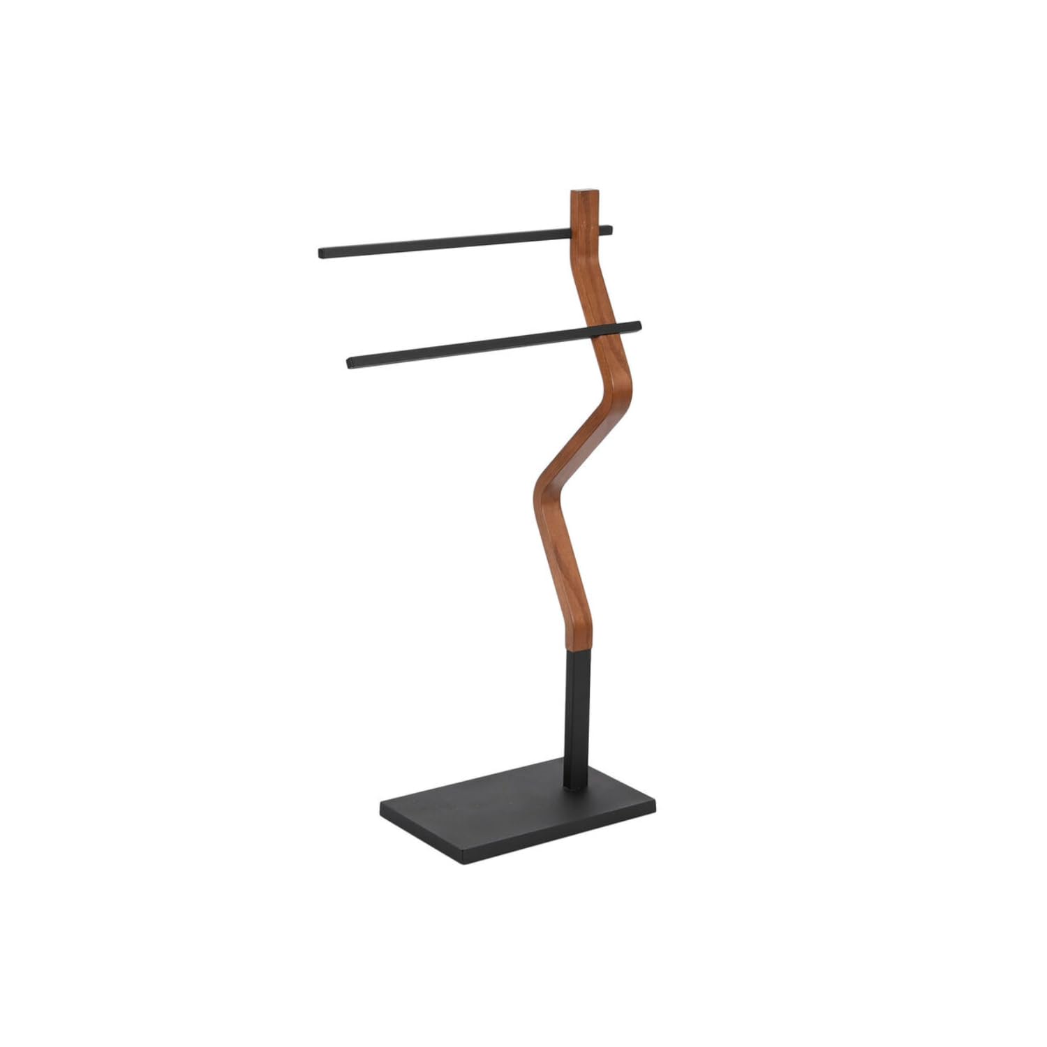 DKD Home Decor Toallero de Pie de la Marca, Color Negro y marrón, de Metal y Madera de Roble (43,5 x 20 x 85 centímetros)