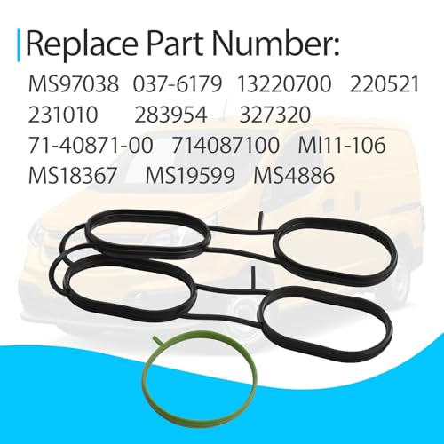Image of MS97038 Intake Manifold Gasket Set Compatible with 2013-2020 Nissan NV200, 2009-2014 Cube, 2007-2012 Sentra, 2007-2012 Versa, 2015-2018 Chevy City Express Replace 037-6179, 13220700, 220521