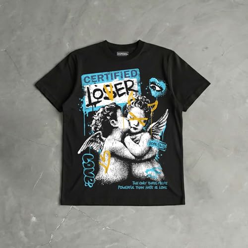 Image of DopeSkill Graphic Tee Streetwear Hip Hop Hypebeast Street Style Crew Neck Unisex T-Shirt Sneaker Colour Matching Shirts Angel