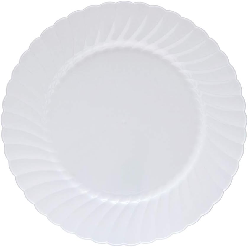 Classicware Dinnerware Shrink Wrapped Plastic Plates, 9-Inch, White (180-Count)