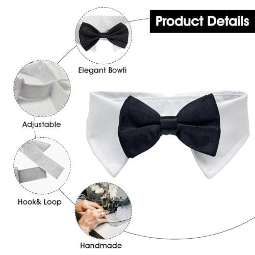 XNIVUIS 2 Packung Fliege für Hunde und Katzen Hunde-Krawatte, Smoking-Halsband, Formelle Halsband Halsketten, Verstellbares Hundehalsband, Bowknot für Hochzeit Party, M, (Schwarz)
