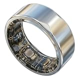 ECLIPSE, Smart Ring AI per Monitorare Sonno, HRV, SpO2, VO2Max, Frequenza Cardiaca | Anello Smart Design Italiano, Senza Abbonamento, Titanio & Acciaio | iOS Android (Ice Silver, 11 (L))
