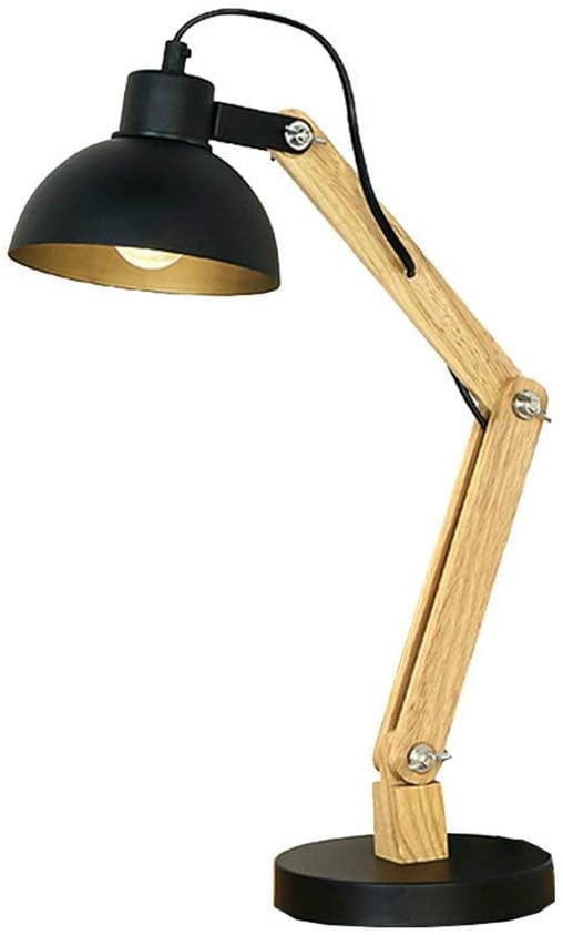 Lampe de bureau LED en bois massif pliable style nordique épuré