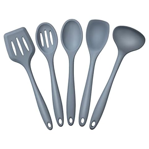 Joyoldelf Kitchen Utensils Set, 5 Piece Silicone Spatula and Cooking Utensils, Silicone Kitchen Utensils Spatulas for Cooking Kitchen Gadgets Tools Cover