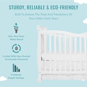 Violet 7 in 1 convertible life style crib in white greenguard gold certified 4 mattress height settings made of sustainable new zealand pinewood  urban country home decor