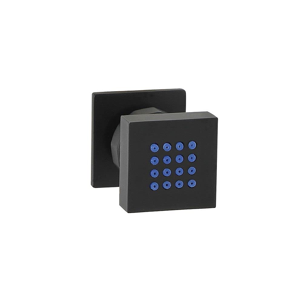 Milano Black Preto Front Fix Bathroom Shower Square Body Jet