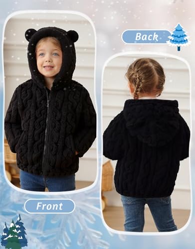 Image of Toddler Fleece Jacket Girls Warm Coats Winter Outerwear 2-6 Years